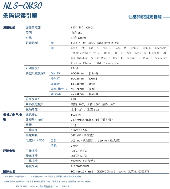 新大陸NLS-CM30模組詳細參數(shù)