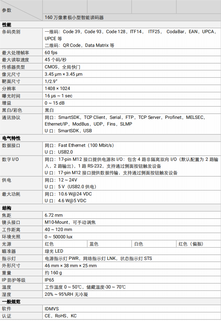 ?？礛V-RD716-2智能讀碼器參數(shù)圖